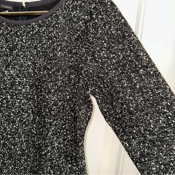 Talbots knit tweed black shift career dress women 4 - Picture 4 of 13